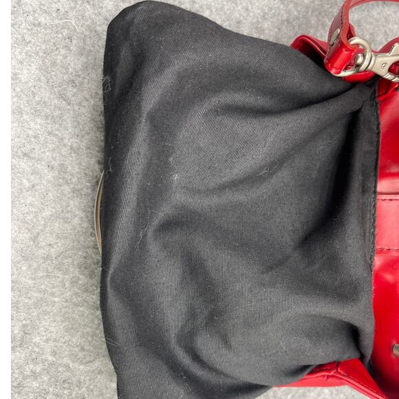 Esprit 1968 Vintage 90s Red Silver Top Handle Crossbody Bag Purse - Picture 9 of 14